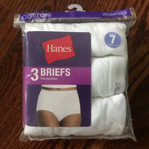 Hanes Women's Cotton Brief 3-Pack Underwear Sz. 7